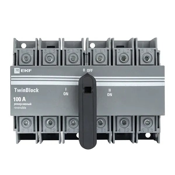 Рубильник 100A 3P реверсивный с рукояткой для прямой установки TwinBlock (tb-s-100-3p-rev)