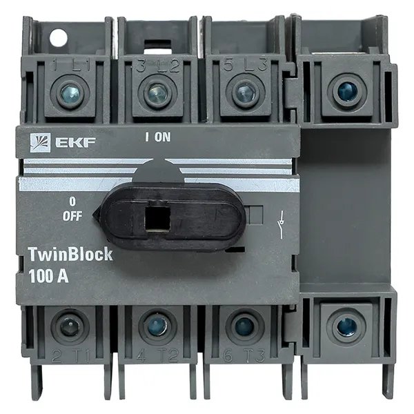 Рубильник 100A 4P с рукояткой управления для прямой установки TwinBlock (tb-100-4p-f)