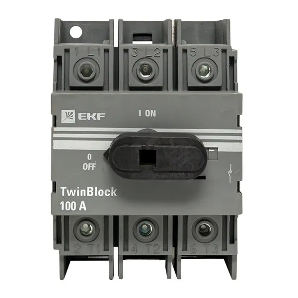Рубильник 100A 3P с рукояткой управления для прямой установки TwinBlock (tb-100-3p-f)