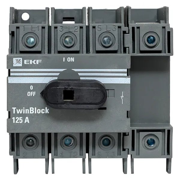 Рубильник 125A 4P с рукояткой управления для прямой установки TwinBlock (tb-125-4p-f)