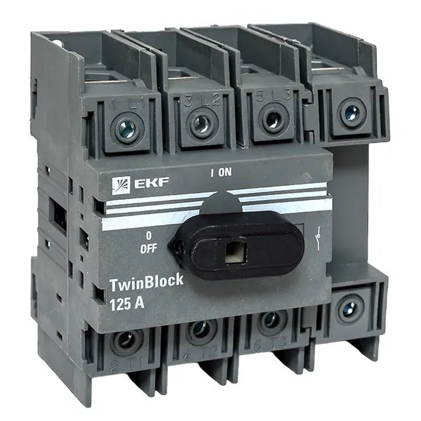 Рубильник 125A 4P с рукояткой управления для прямой установки TwinBlock (tb-125-4p-f)