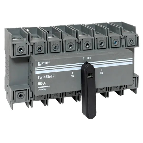 Рубильник 100A 4P реверсивный с рукояткой для прямой установки TwinBlock (tb-s-100-4p-rev)