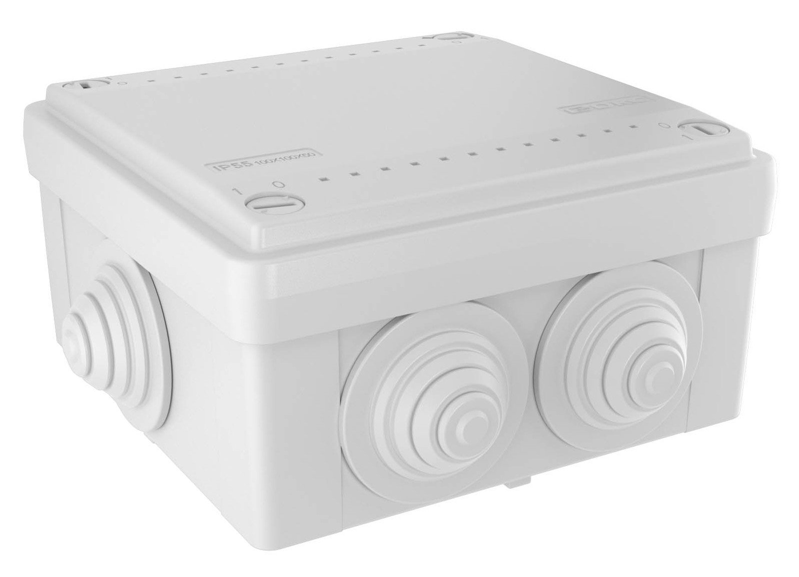 Коробка ответвительная с кабельными вводами IP55, 100х100х50 (53801)