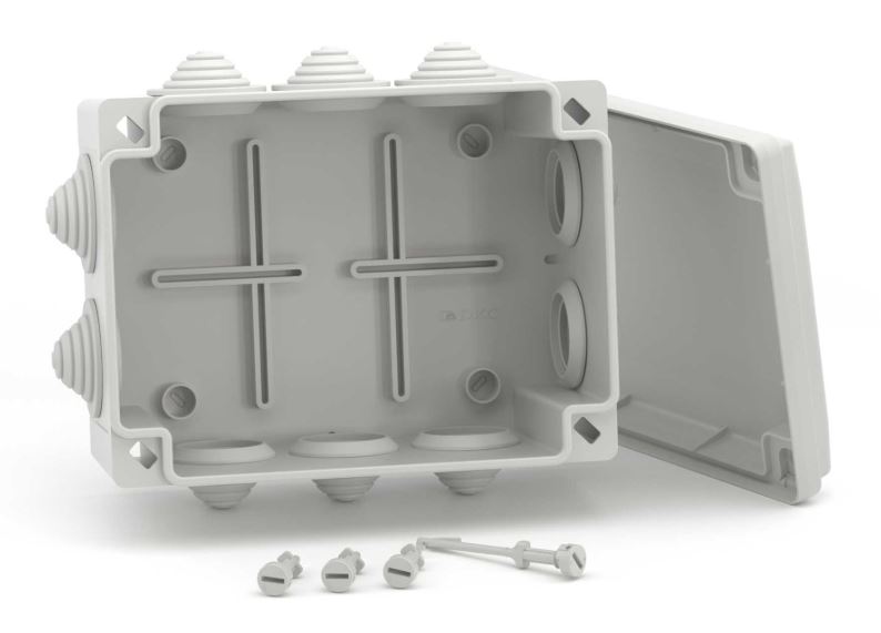 Коробка ответвительная с кабельными вводами IP55, 190х140х70 (54100)