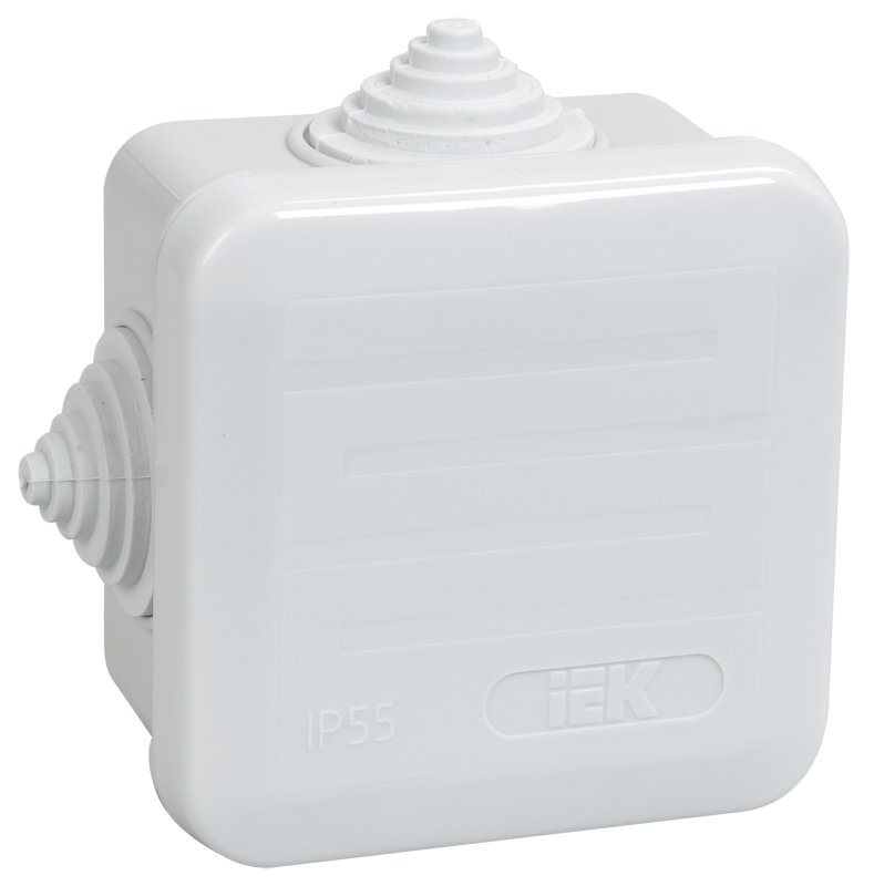 Коробка распаячная КМ41236 70х70х40 открытой проводки IP44 4 гермоввода серая (UKOZ11-070-070-040-K41-44)