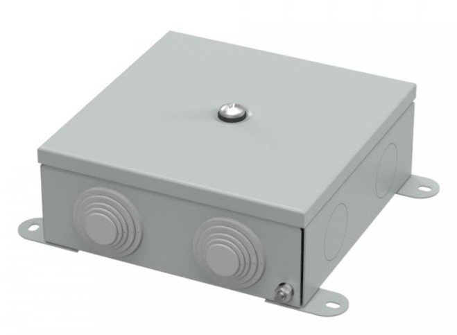 Коробка металлическая серая 150х150х60 (70-0380-7035) (Промрукав)