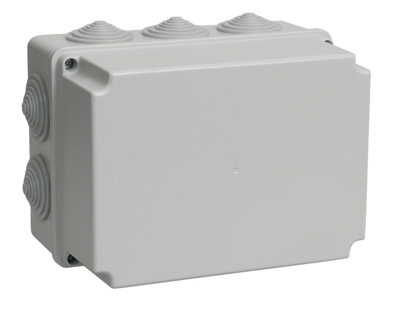 Коробка распаячная КМ41246 190х140х120 открытой проводки IP55 10 гермовводов серая (UKO10-190-140-120-K41-55)