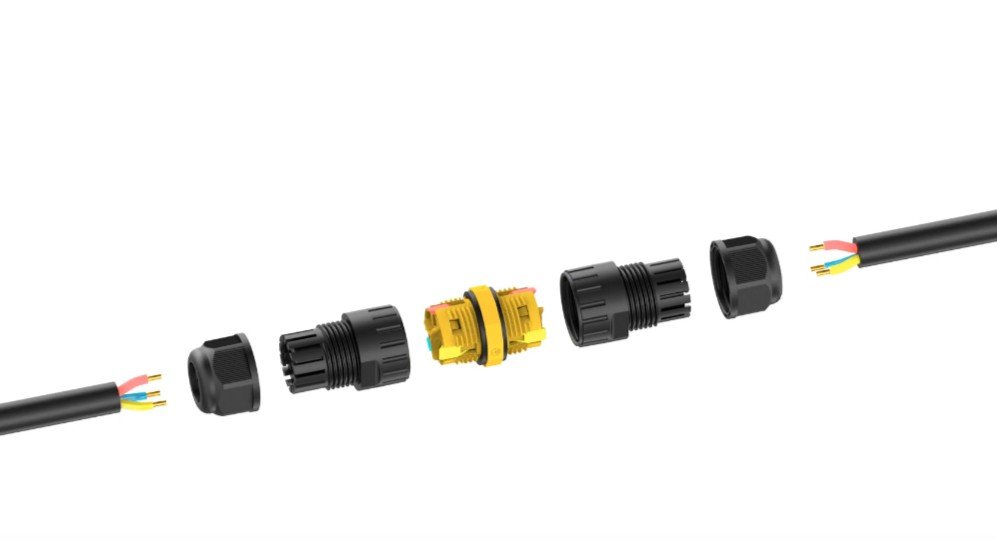 Коннектор кабельный герметичный WTP-102 3 PIN IP68 (UWC10-I-024-3-68)