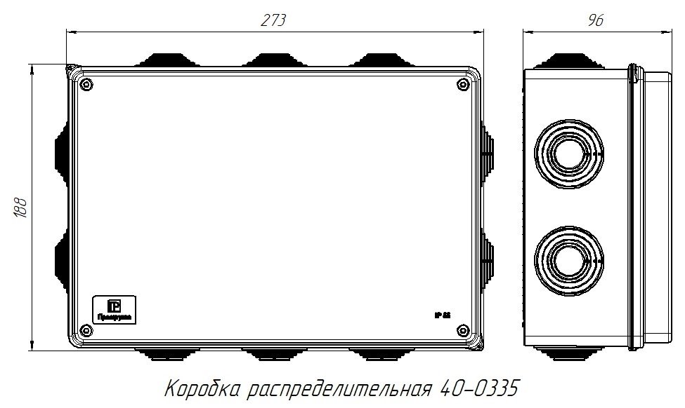 Коробка распределительная для о/п безгалогенная (HF) атмосферостойкая 260х175х90 (40-0335) (Промрукав)
