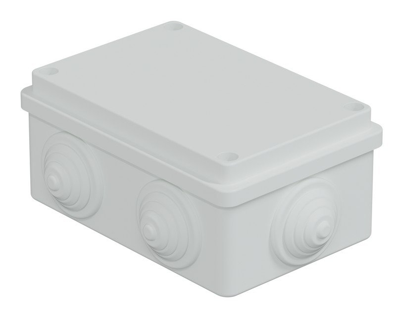 Коробка JBS120 120х80х50, 6 вых., IP55, белая (44008W-1)