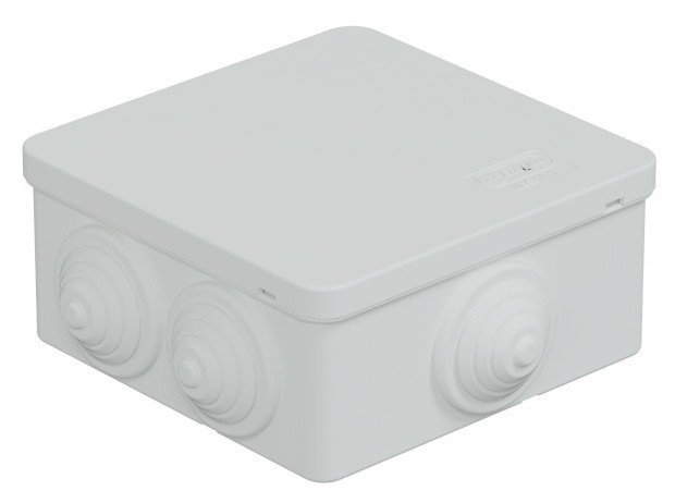 Коробка JBS101 100х100х55, 6 вых., IP55, белая (44037W-1)
