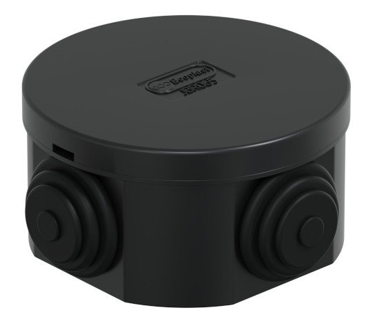 Коробка JBR065 D=65х35, 4 вых., IP44, черная (44004BL-1)