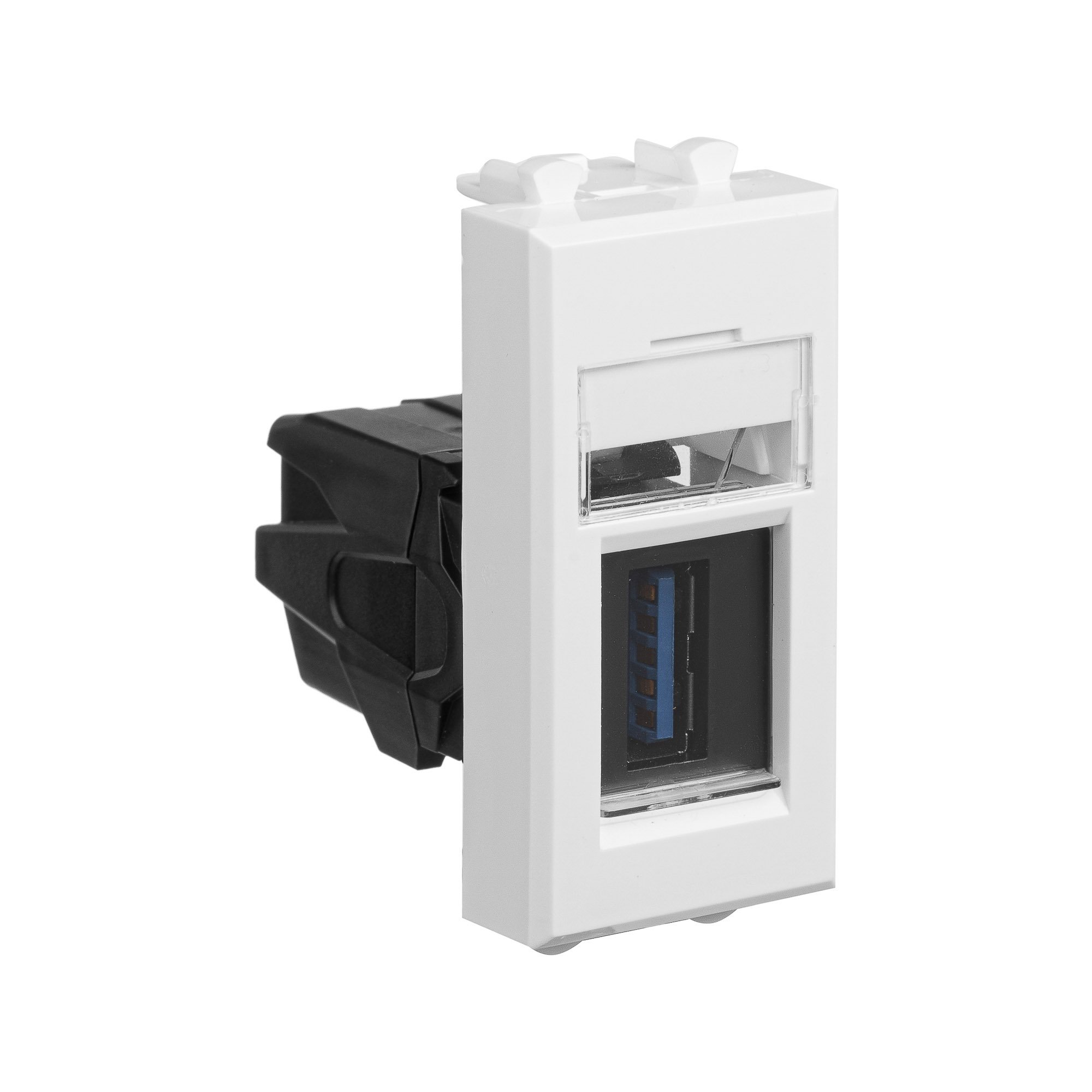 Розетка USB 3.0 модульная, тип А-А, белое облако, 1 модуль, Avanti (4400301)