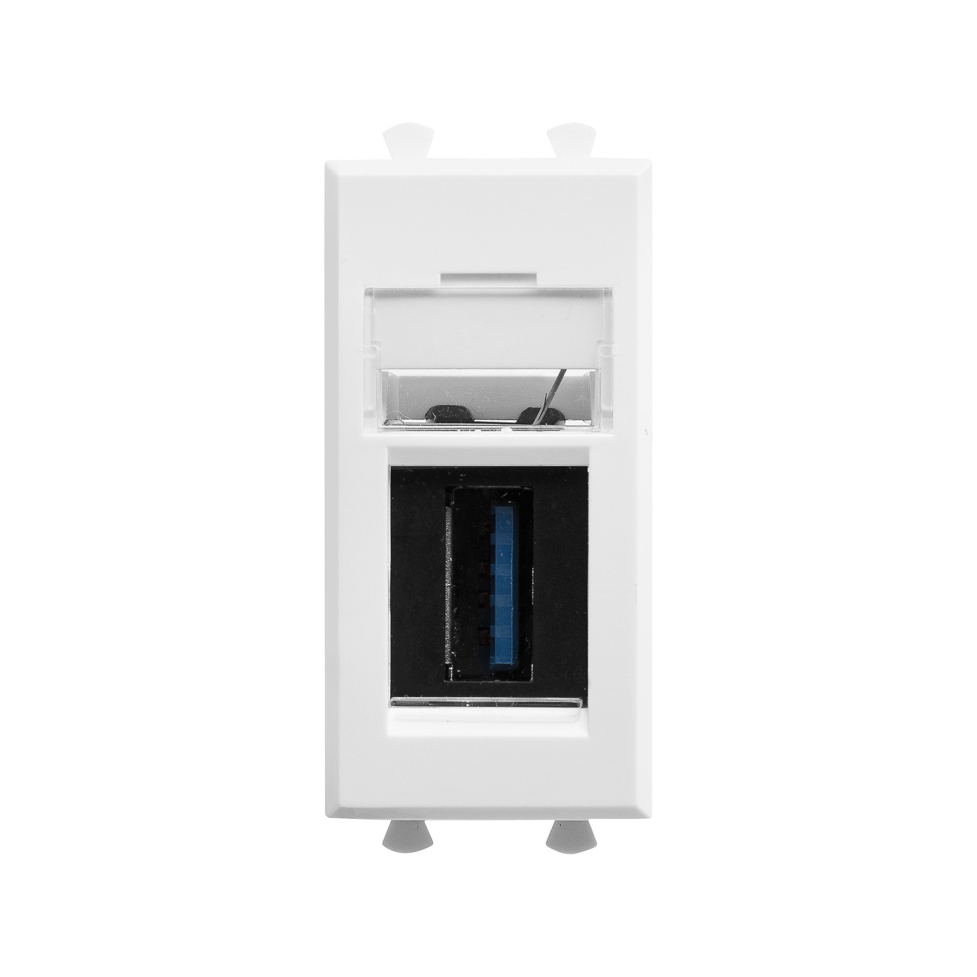 Розетка USB 3.0 модульная, тип А-А, белое облако, 1 модуль, Avanti (4400301)