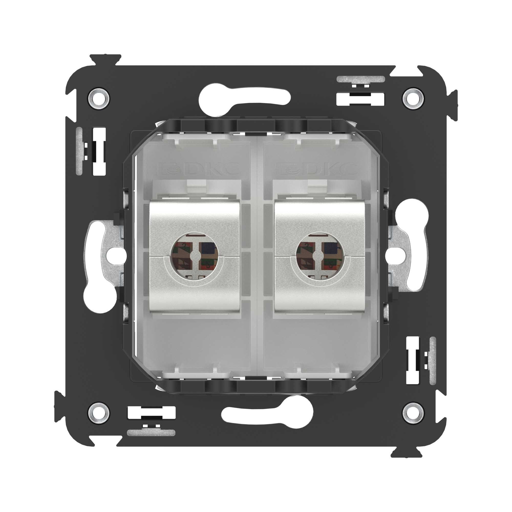 Компьютерная розетка RJ-45 без шторки, кат.5e двойная экранированная Avanti белое облако (4400764)
