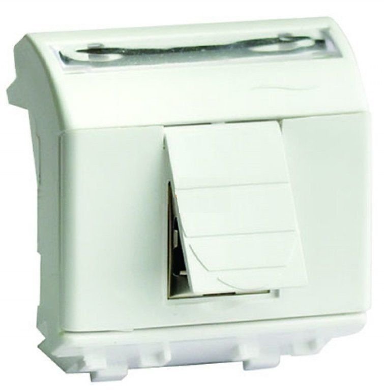 Розетка RJ-45 Brava 2 модуля, кат.6, белая (76451B)