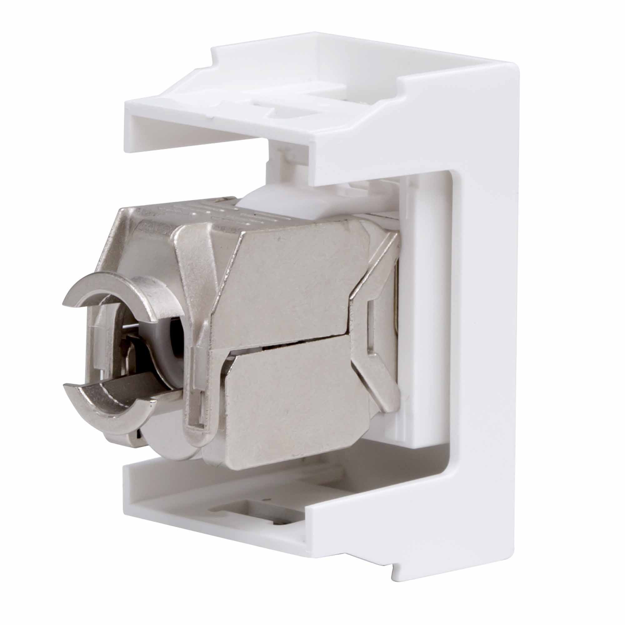 Розетка RJ-45 Viva 1 модуль кат.6A экранированная 8P8C белая (45068)