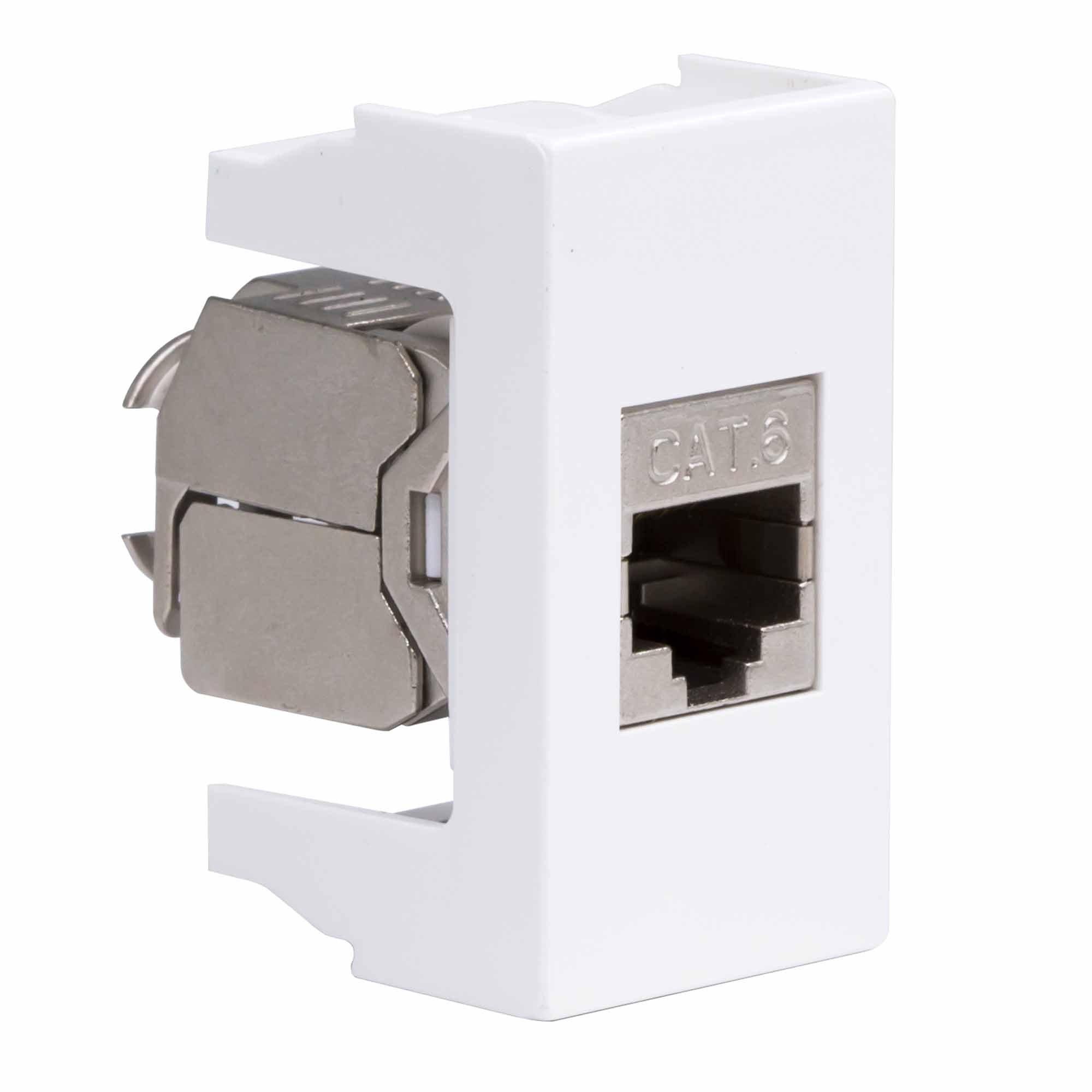 Розетка RJ-45 Viva 1 модуль кат.6A экранированная 8P8C белая (45068)