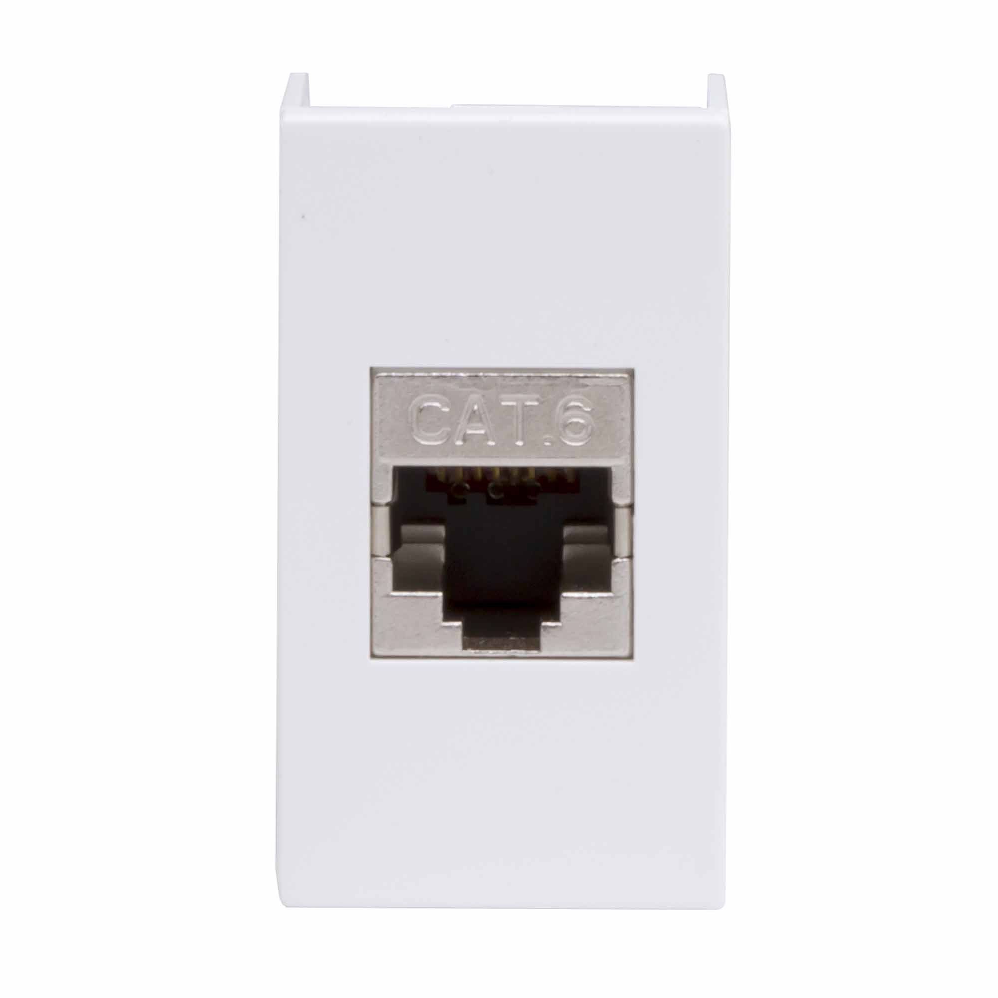 Розетка RJ-45 Viva 1 модуль кат.6A экранированная 8P8C белая (45068)