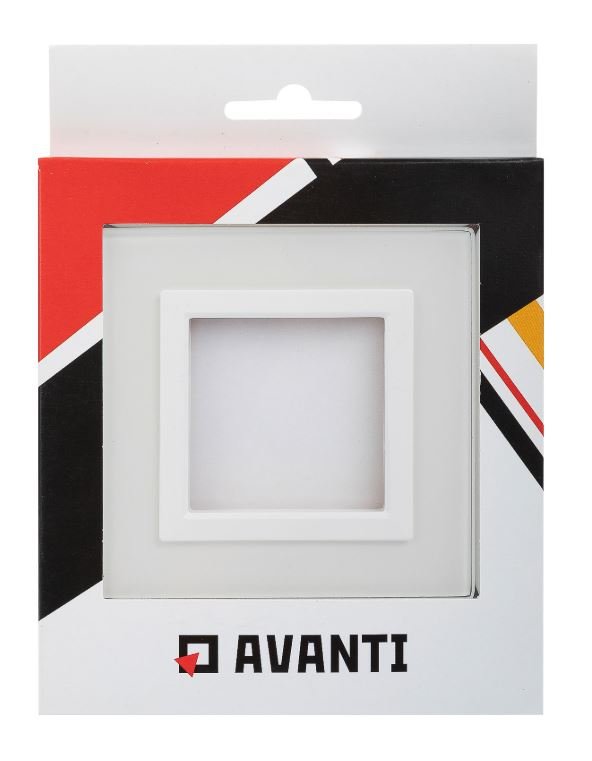 Рамка из натурального стекла 1 пост 2 модуля, Avanti, белая (4400822)