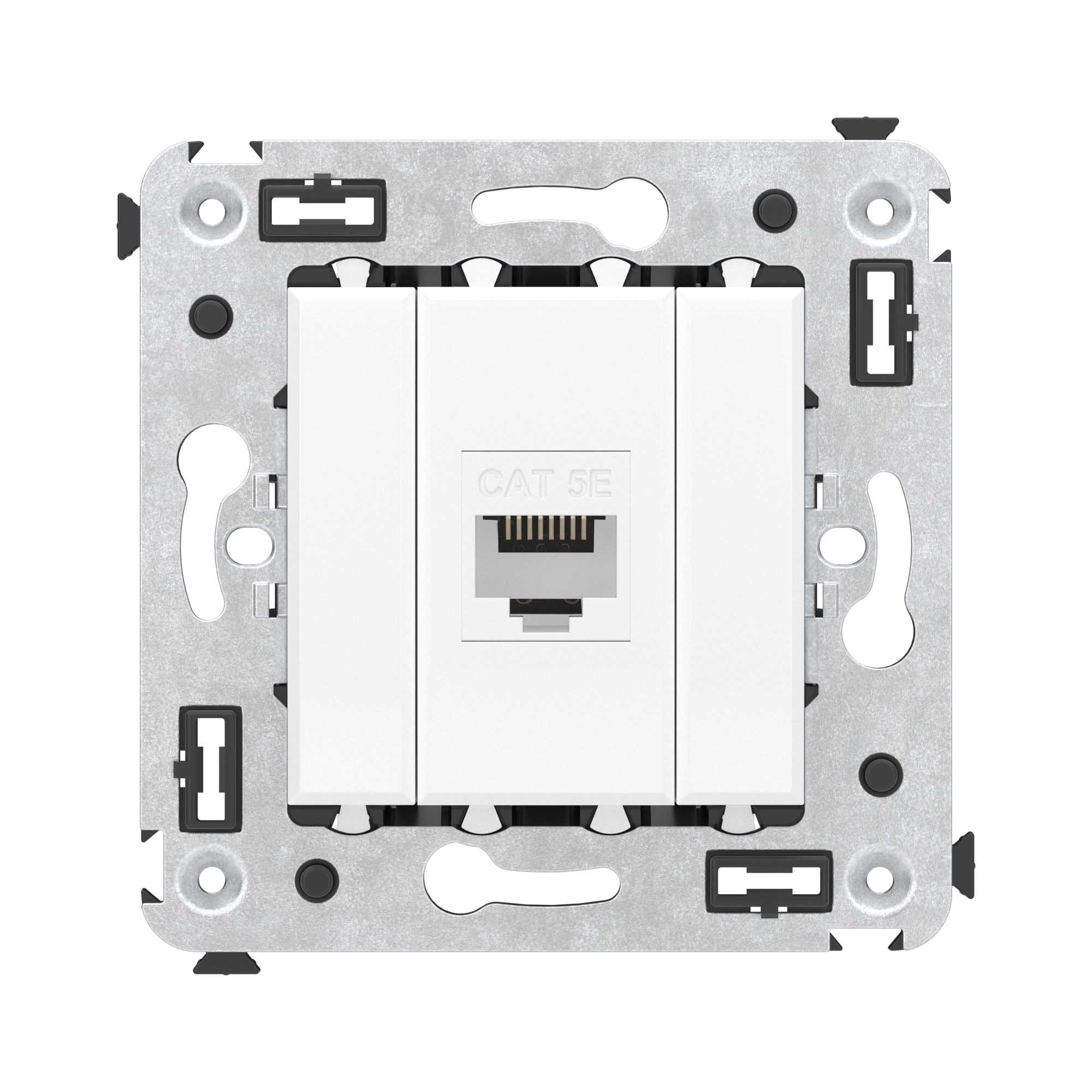 Розетка RJ-45 в стену, кат.5E, Avanti, одинарная, белое облако (4400663)