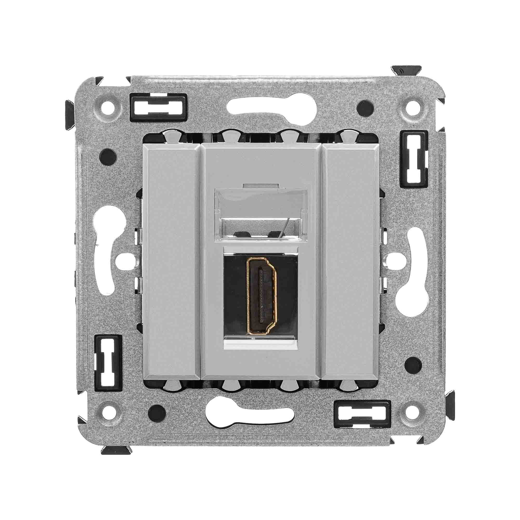 Розетка HDMI одинарная в стену, тип А-А, закаленная сталь, Avanti (4404253)