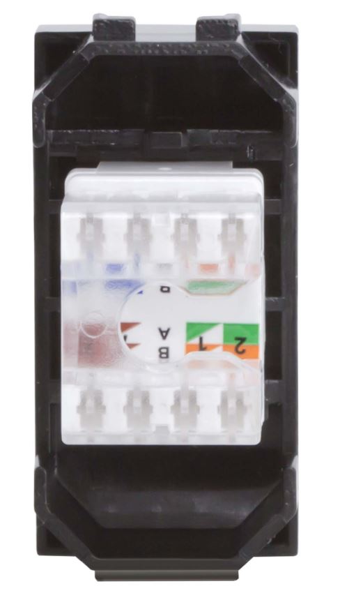 Розетка RJ-45 Brava 1 модуль кат.5e черная (77654N)