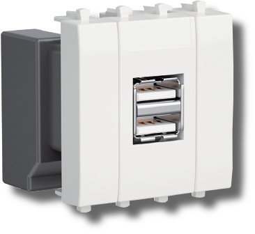 Розетка USB 2.1А Avanti 2 модуля белое облако (4400542)