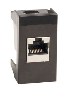 Розетка RJ-45 Viva 1 модуль кат.6 экранированная 8P8C черная (45268)
