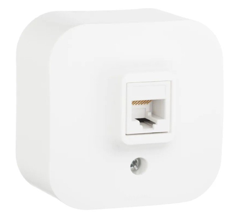 QUTEO Розетка компьютерная RJ45 кат.5E UTP, открытой установки, белый (782224)
