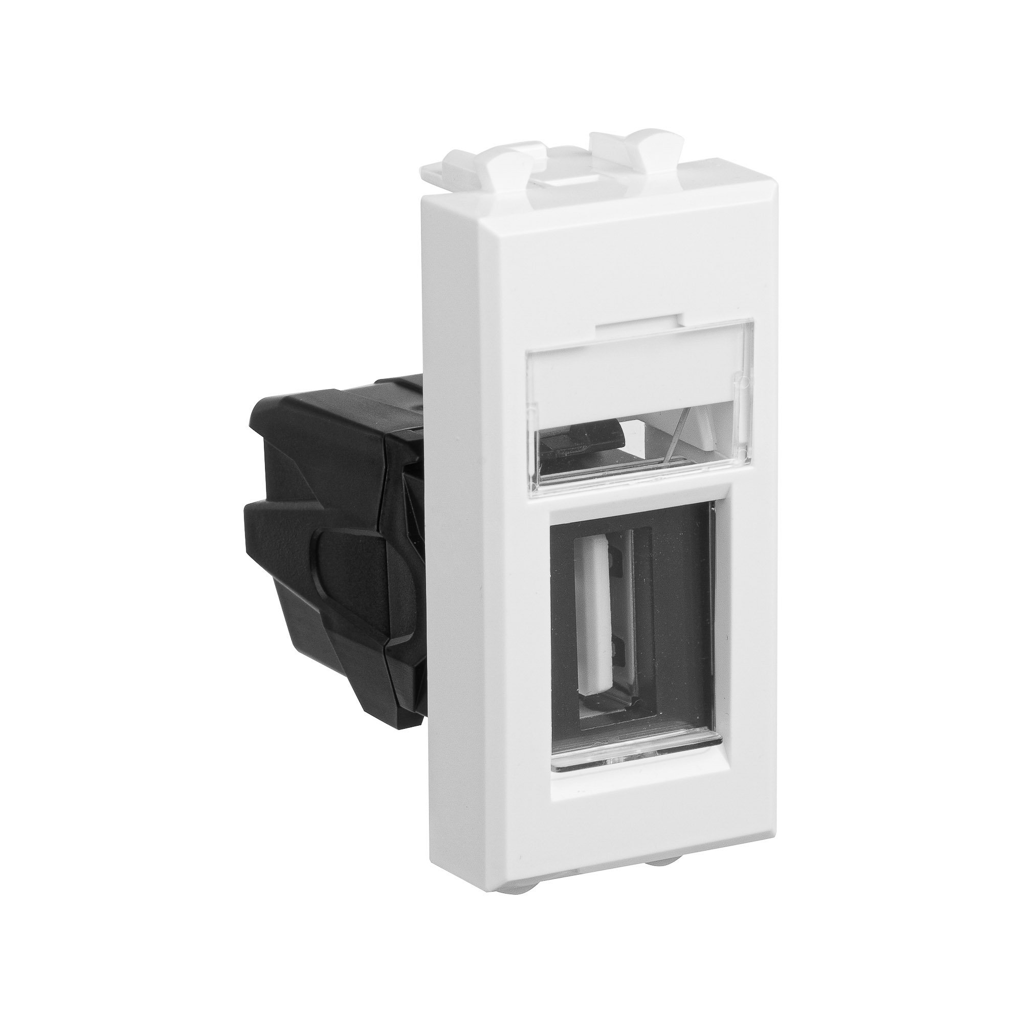 Розетка USB 2.0 модульная, тип А-А, белое облако, 1 модуль, Avanti (4400401)