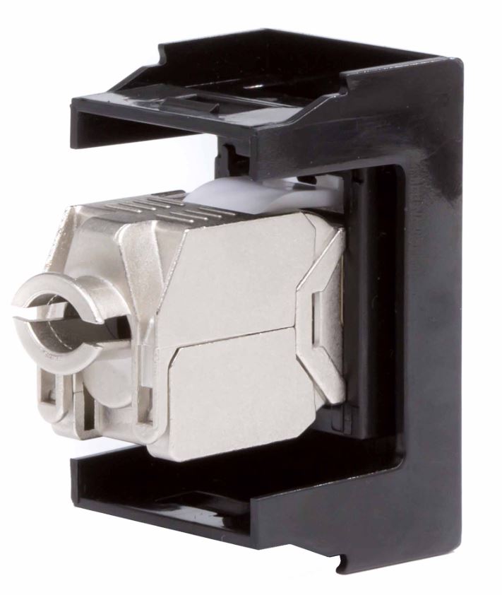 Розетка RJ-45 Viva 1 модуль кат.5E экранированная 8P8C черная (45248)