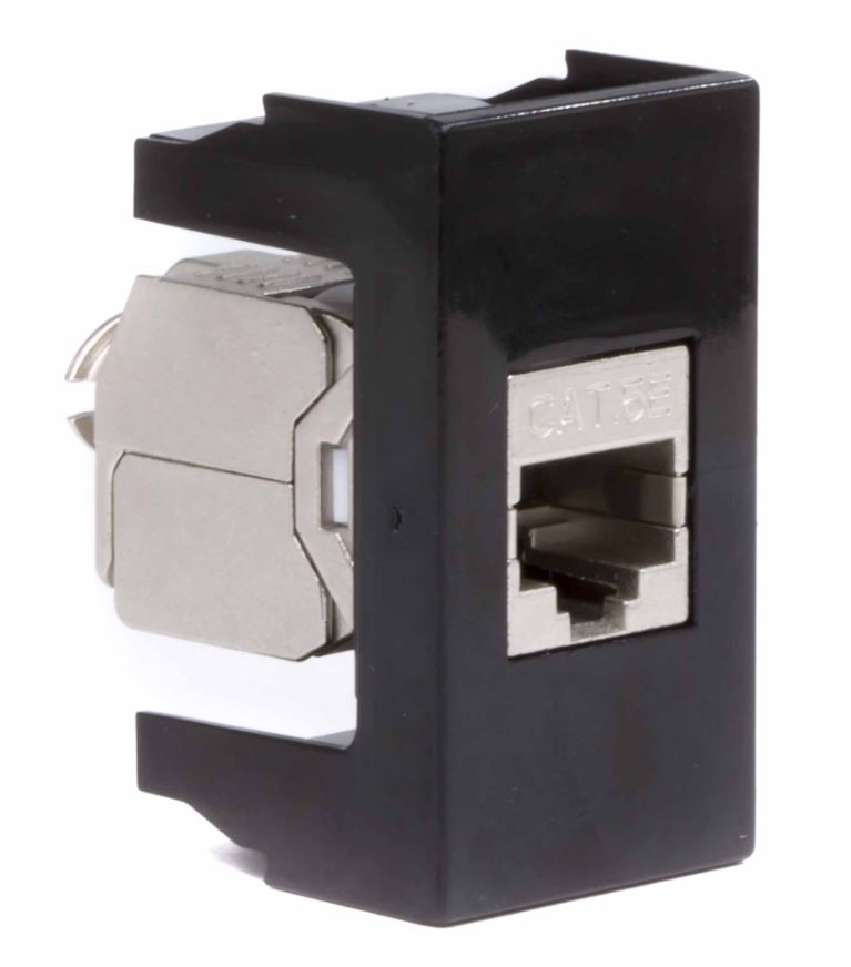 Розетка RJ-45 Viva 1 модуль кат.5E экранированная 8P8C черная (45248)