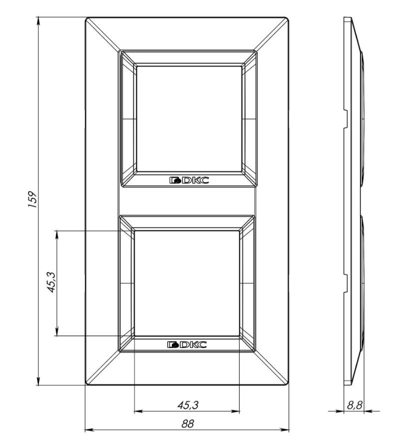 Рамка из металла 2 поста 4 модуля, Avanti, черная (4402854)