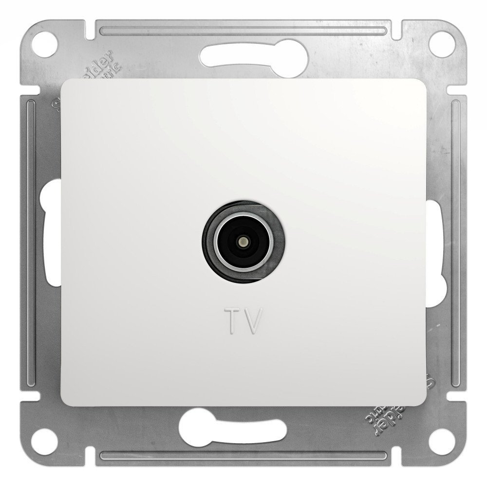 Glossa розетка TV антенна коннектор, 1-местная, скрытой установки, механизм, белый (GSL000193)