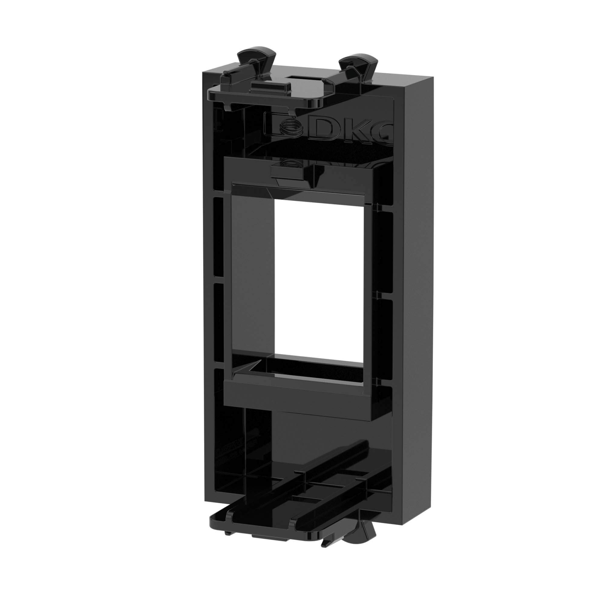 Адаптер без шторки для Keystone, черный квадрат, 1 модуль, Avanti (4402211)