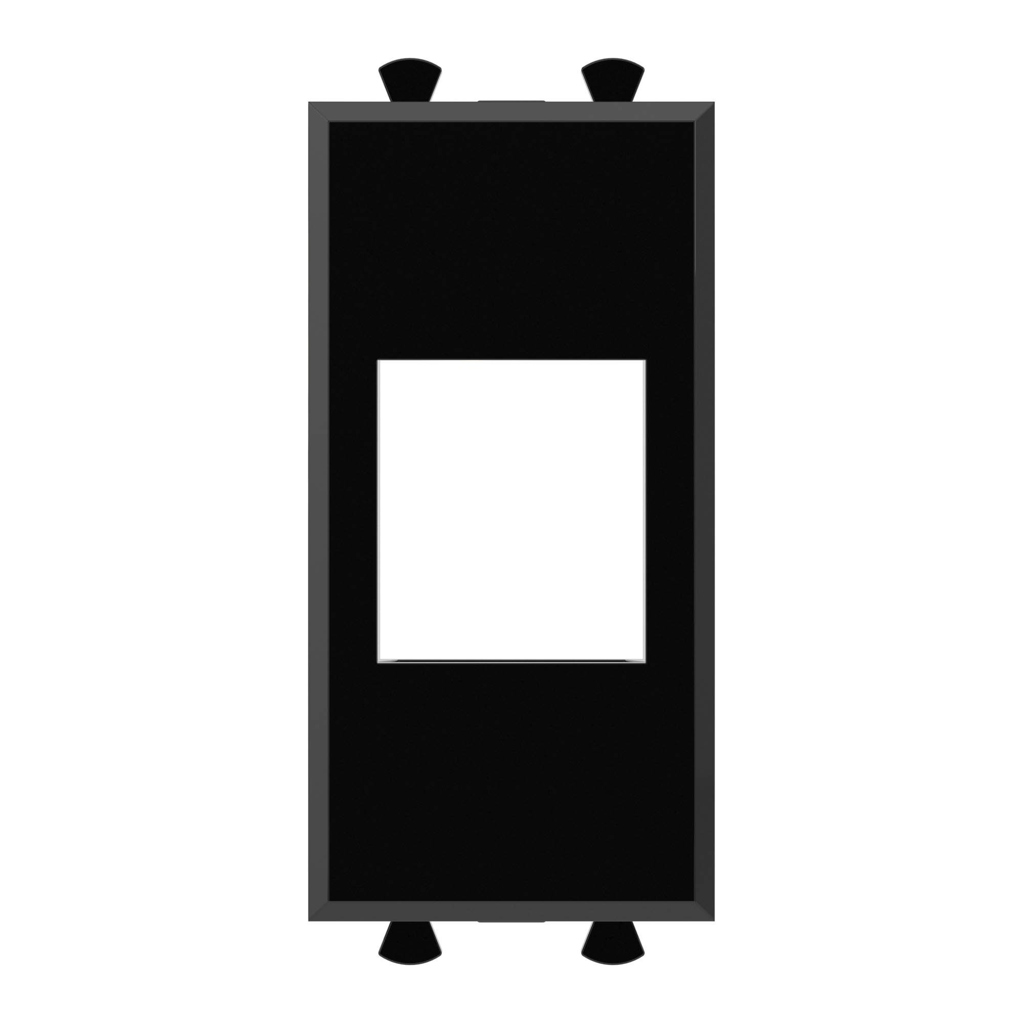 Адаптер без шторки для Keystone, черный квадрат, 1 модуль, Avanti (4402211)