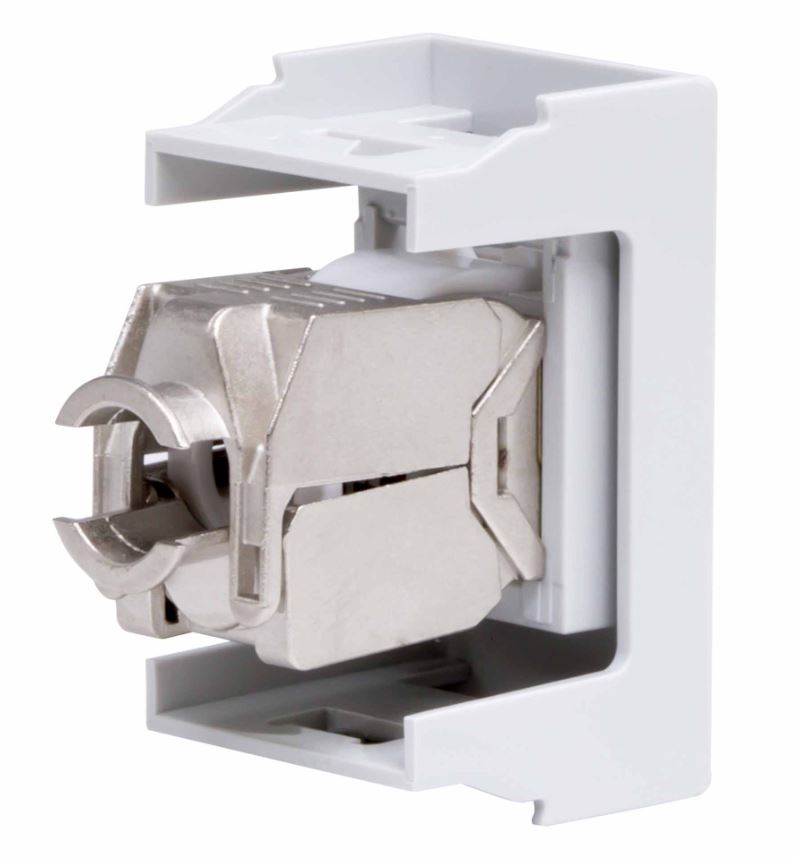 Розетка RJ-45 Viva 1 модуль кат.6 экранированная 8P8C серая (45168)