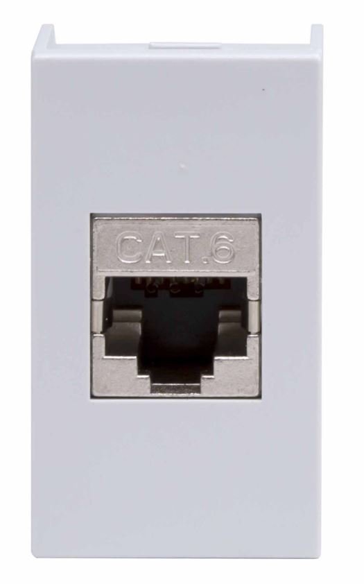 Розетка RJ-45 Viva 1 модуль кат.6 экранированная 8P8C серая (45168)
