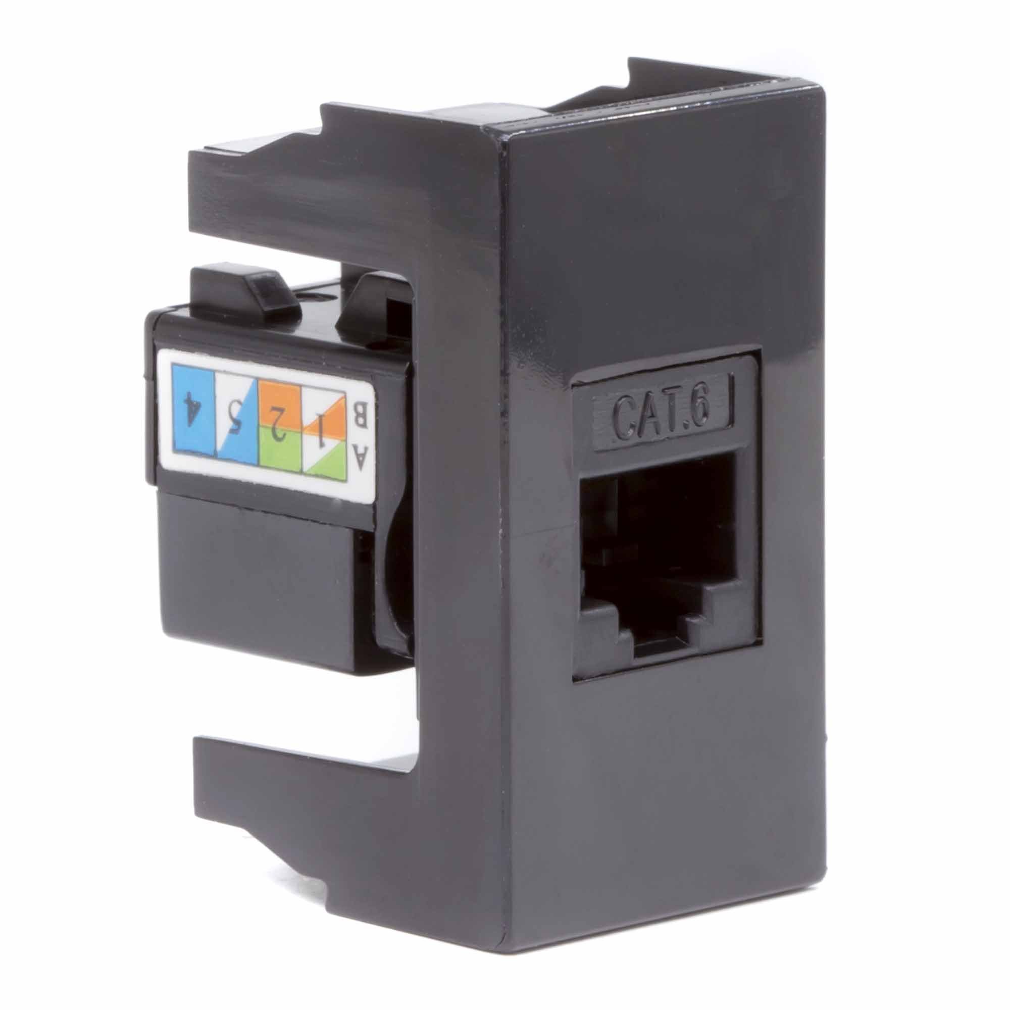 Розетка RJ-45 Viva 1 модуль кат.6Е 8P8C черная (45258)