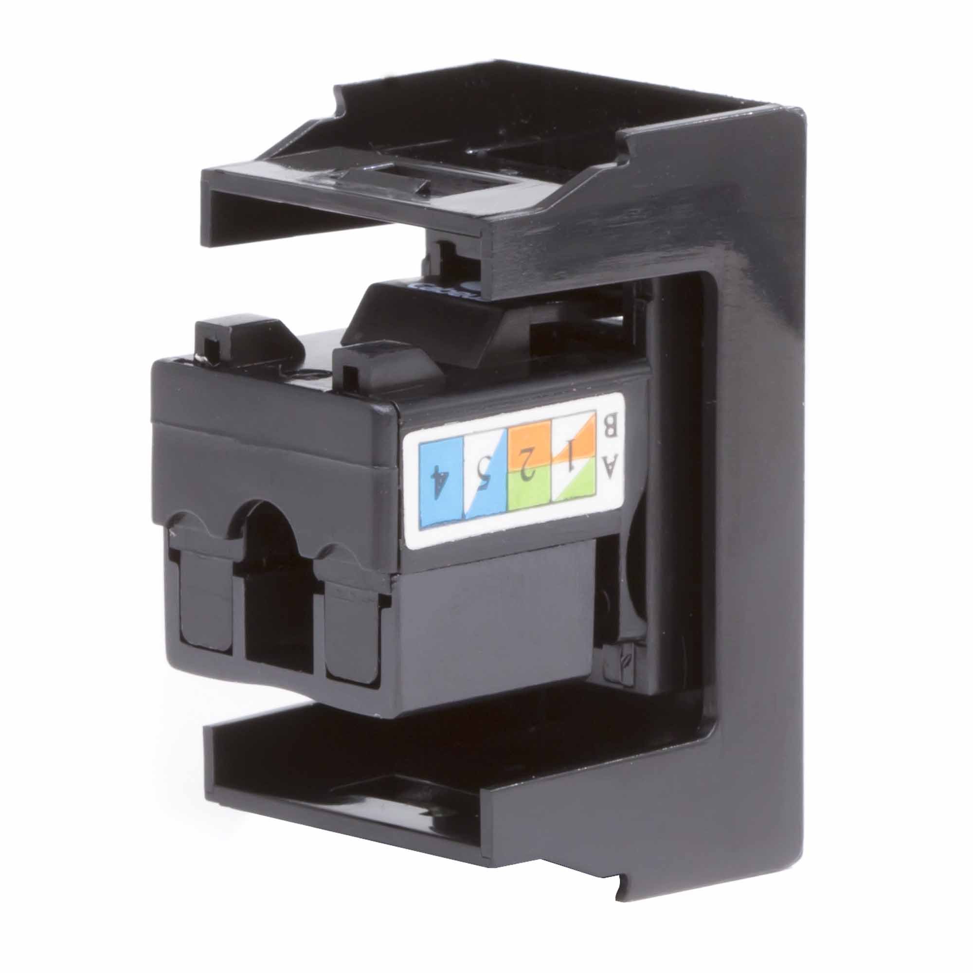 Розетка RJ-45 Viva 1 модуль кат.6Е 8P8C черная (45258)