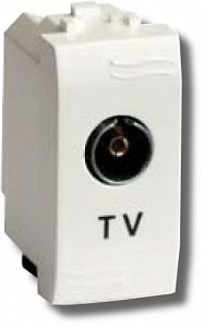 Розетка TV проходная Brava 1 модуль слоновая кость (75581S)