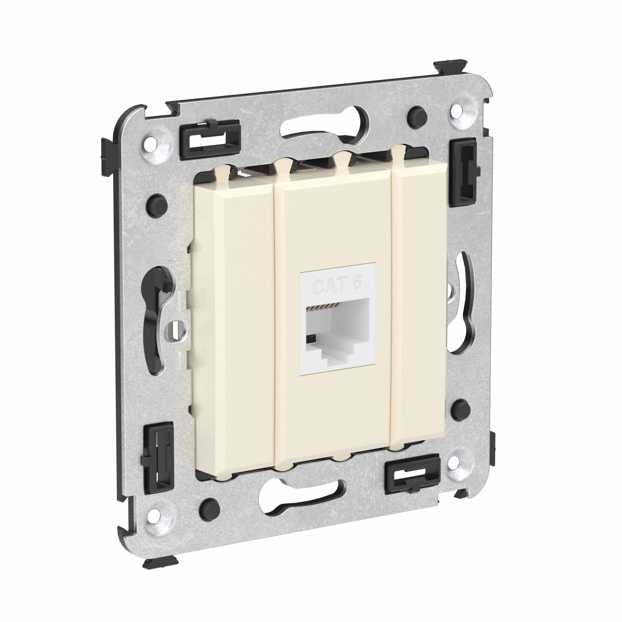 Розетка RJ-45 в стену, кат.6E, Avanti, одинарная, ванильная дымка (4405693)