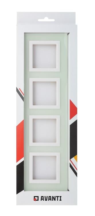 Рамка из натурального стекла 4 поста 8 модулей, Avanti, светло-зелёная (4406828)