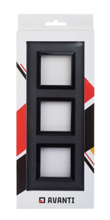 Рамка из металла 3 поста 6 модулей, Avanti, графитовая (4407856)