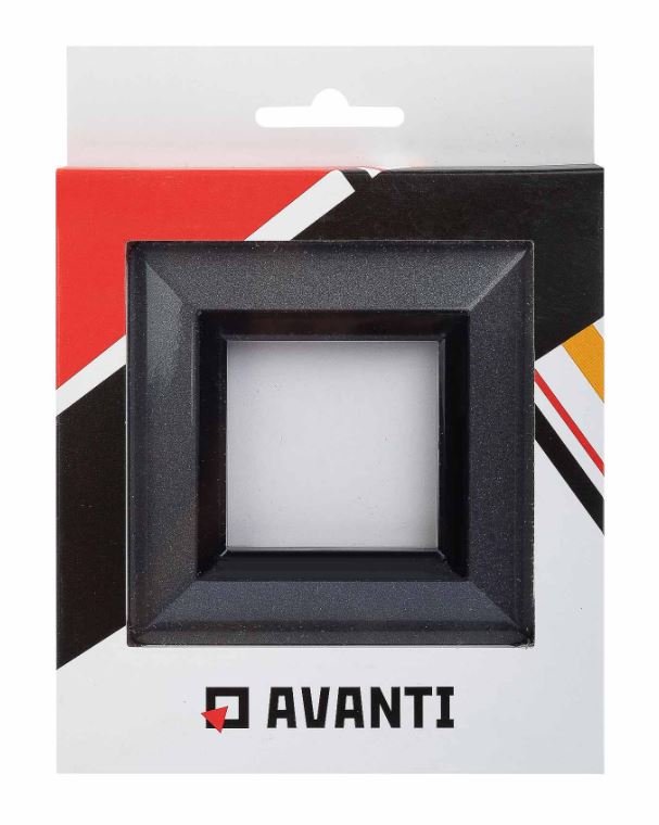 Рамка из металла 1 пост 2 модуля, Avanti, темно-серая (4403852)