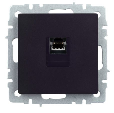Розетка компьютерная 1-местная RJ45 кат.5E BRITE РК10-БрЧ скрытой установки черный (BR-K10-1-K02)