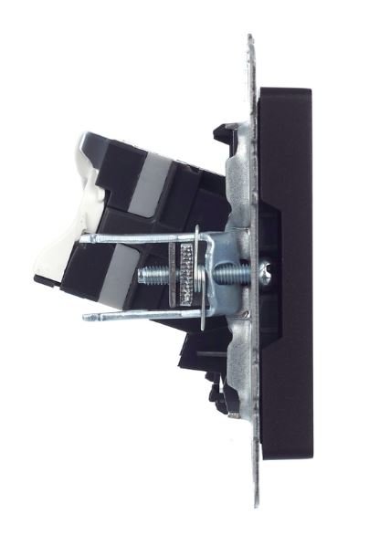 Розетка компьютерная 1-местная RJ45 кат.5E BRITE РК10-БрЧ скрытой установки черный (BR-K10-1-K02)