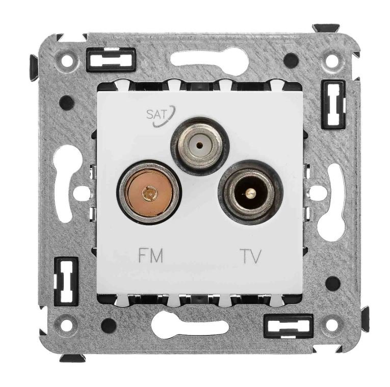 Розетка TV-FM-SAT в стену, Avanti, белое облако (4400533)