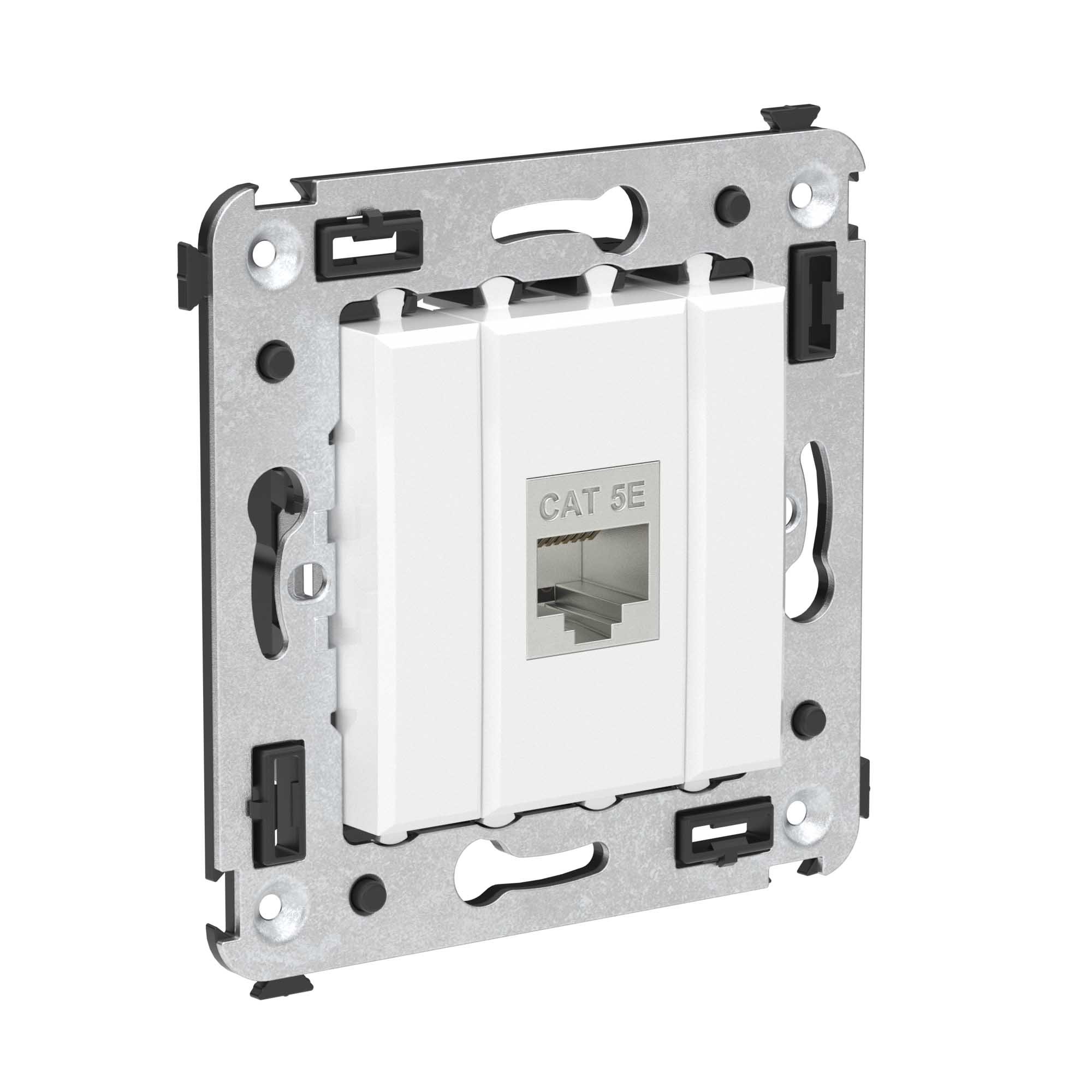 Комп. розетка RJ-45 без шторки в стену, кат.5e одинарная экран., Avanti, белое облако (4400763)